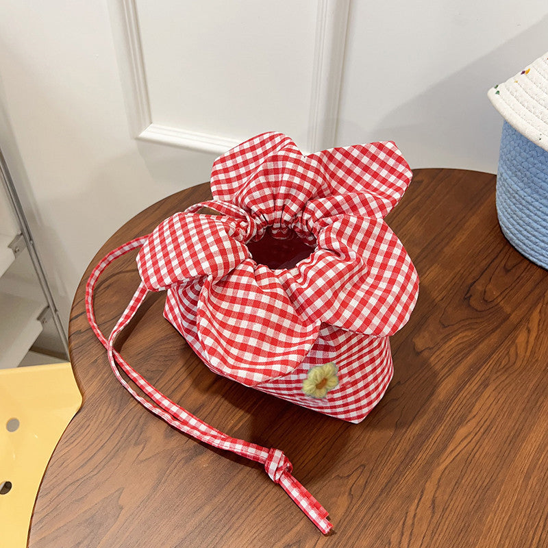 Bolso Cubo Floral con Cordón y Bandolera