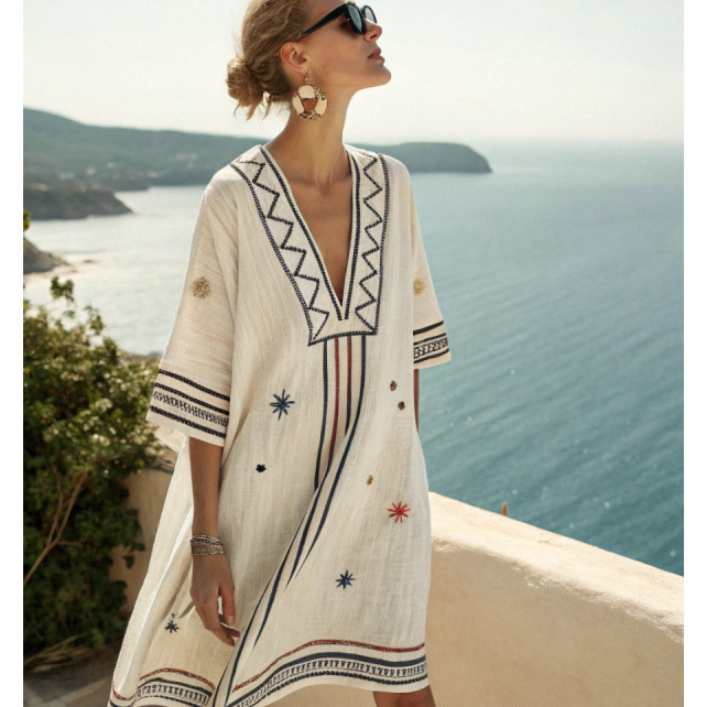 Vestido Midi Floral con Escote en V
