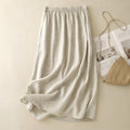 Japanese Retro Linen Midi Skirt