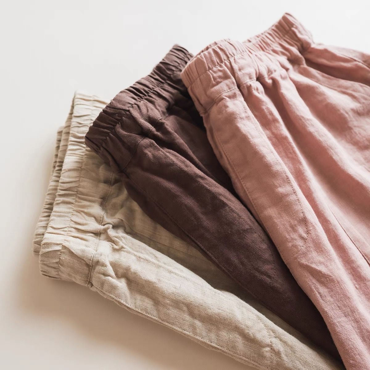 Shorts Casuales de Lino de Pierna Ancha