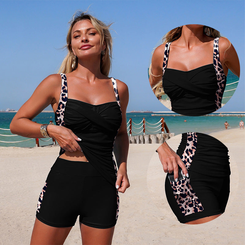Tankini de Dos Piezas con Bolsillos para Mujer