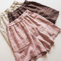 Shorts Casuales de Lino de Pierna Ancha