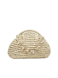 Clutch de Paja Trenzada con Forma de Concha