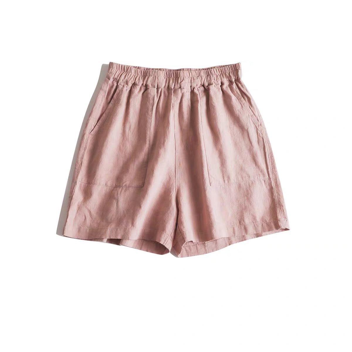 Shorts Casuales de Lino de Pierna Ancha