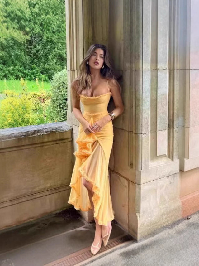 Vestido Halter con Volantes para Mujer